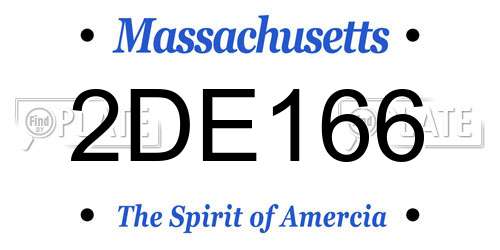 2DE166 Massachusetts License Plate