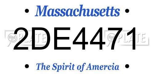 2DE4471 Massachusetts License Plate