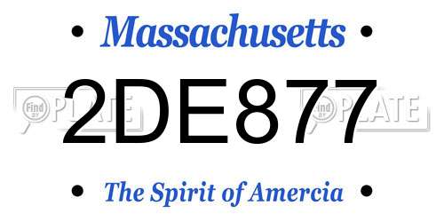 2DE877 Massachusetts License Plate