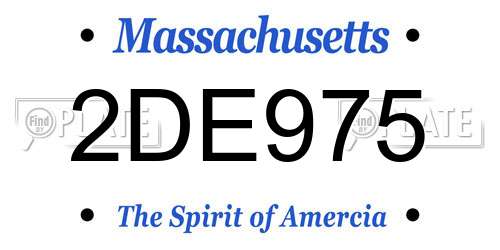2DE975 Massachusetts License Plate