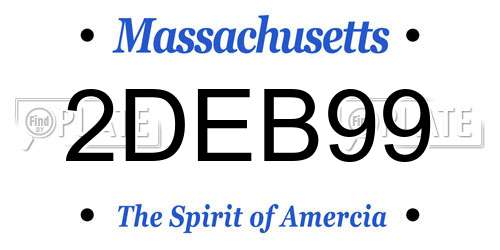 2DEB99 Massachusetts License Plate