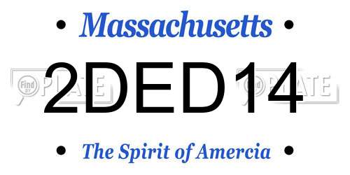 2DED14 Massachusetts License Plate