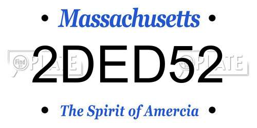 2DED52 Massachusetts License Plate