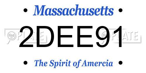 2DEE91 Massachusetts License Plate