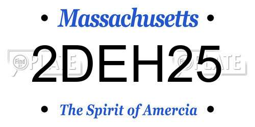 2DEH25 Massachusetts License Plate