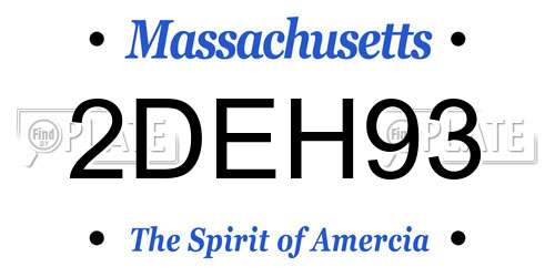 2DEH93 Massachusetts License Plate