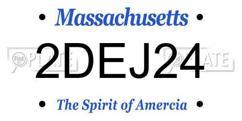 2DEJ24 Massachusetts License Plate