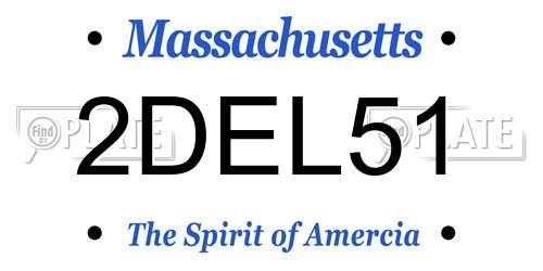 2DEL51 Massachusetts License Plate