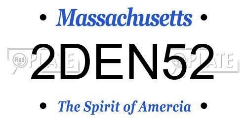 2DEN52 Massachusetts License Plate