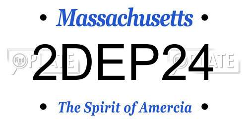 2DEP24 Massachusetts License Plate