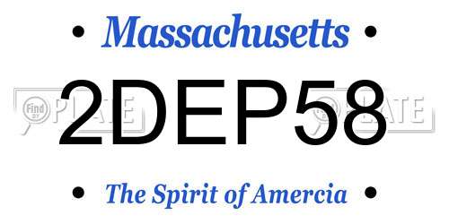 2DEP58 Massachusetts License Plate