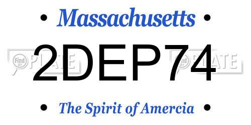 2DEP74 Massachusetts License Plate