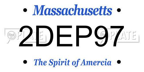 2DEP97 Massachusetts License Plate