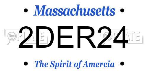 2DER24 Massachusetts License Plate