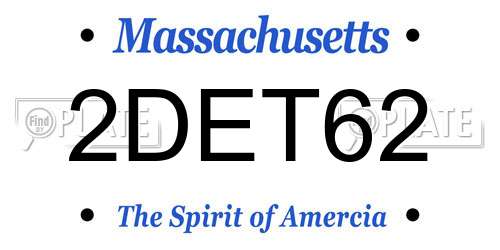 2DET62 Massachusetts License Plate