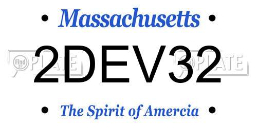 2DEV32 Massachusetts License Plate