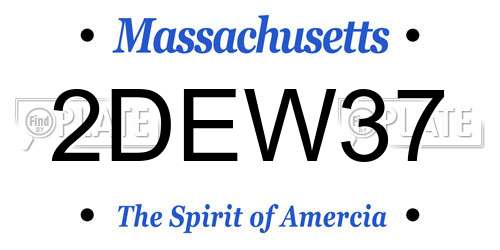 2DEW37 Massachusetts License Plate