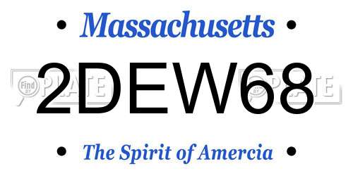 2DEW68 Massachusetts License Plate