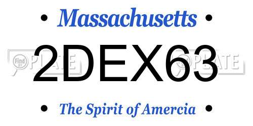 2DEX63 Massachusetts License Plate