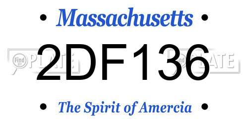 2DF136 Massachusetts License Plate