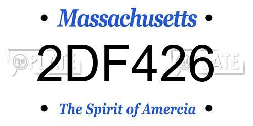 2DF426 Massachusetts License Plate