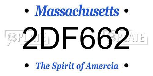 2DF662 Massachusetts License Plate