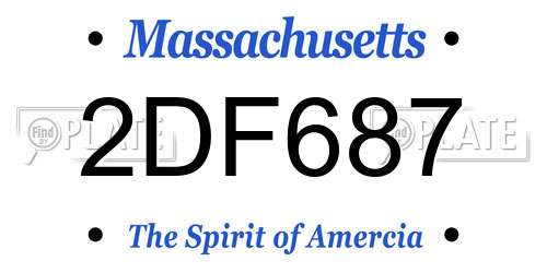 2DF687 Massachusetts License Plate