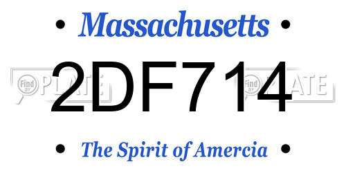 2DF714 Massachusetts License Plate