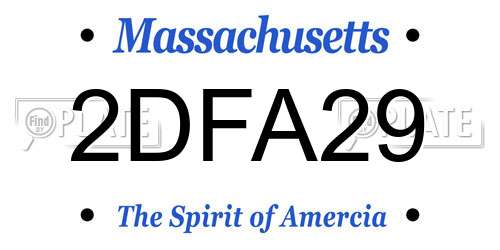 2DFA29 Massachusetts License Plate