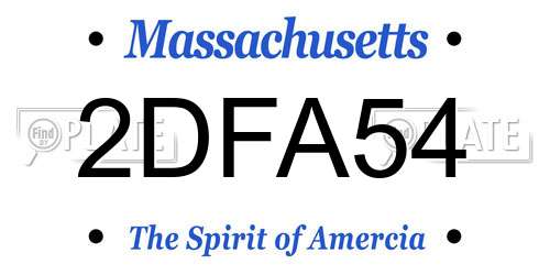 2DFA54 Massachusetts License Plate