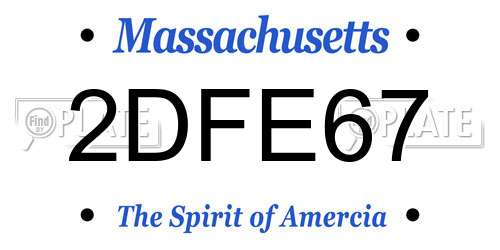 2DFE67 Massachusetts License Plate