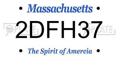 2DFH37 Massachusetts License Plate
