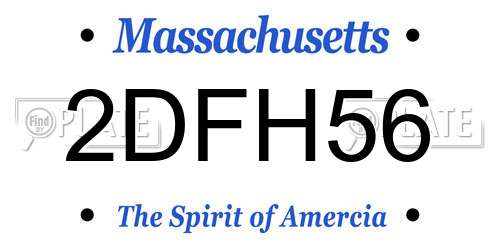 2DFH56 Massachusetts License Plate