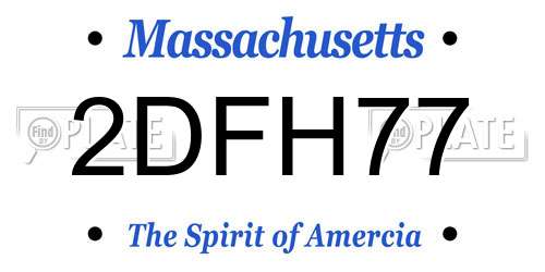 2DFH77 Massachusetts License Plate