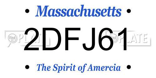 2DFJ61 Massachusetts License Plate