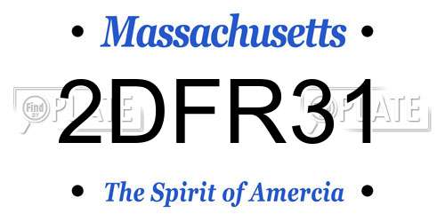 2DFR31 Massachusetts License Plate