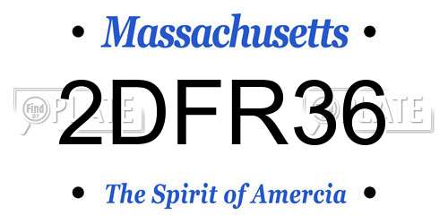 2DFR36 Massachusetts License Plate