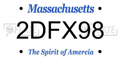 2DFX98 Massachusetts License Plate