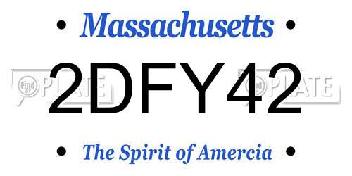 2DFY42 Massachusetts License Plate