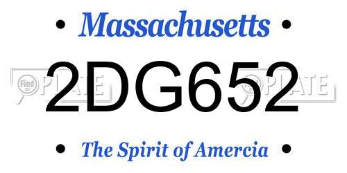 2DG652 Massachusetts License Plate