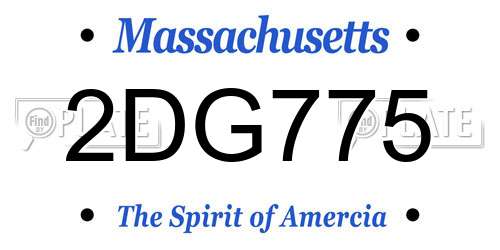 2DG775 Massachusetts License Plate