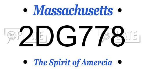 2DG778 Massachusetts License Plate