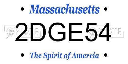 2DGE54 Massachusetts License Plate