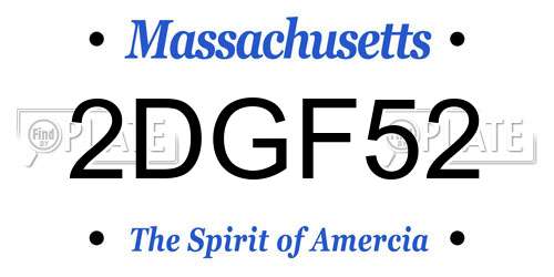 2DGF52 Massachusetts License Plate