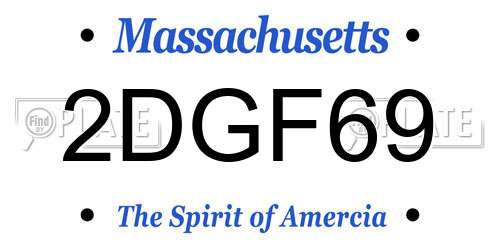 2DGF69 Massachusetts License Plate