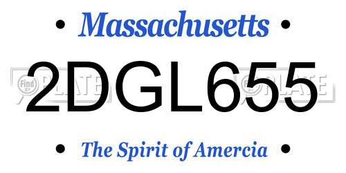 2DGL655 Massachusetts License Plate