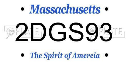 2DGS93 Massachusetts License Plate