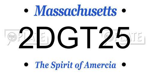 2DGT25 Massachusetts License Plate