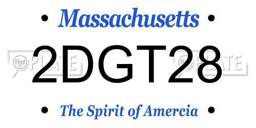 2DGT28 Massachusetts License Plate