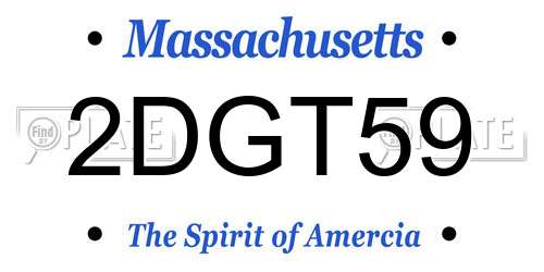 2DGT59 Massachusetts License Plate
